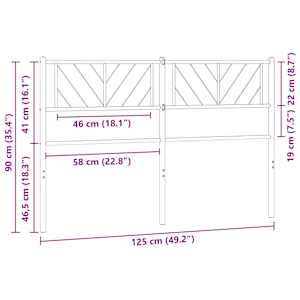 Kovové náhradní čelo postele bílé 120 cm - obrázek 7