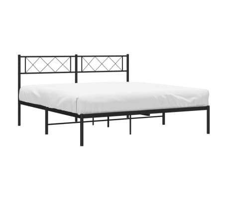 vidaXL Bettgestell mit Kopfteil Metall Schwarz 120x200 cm
