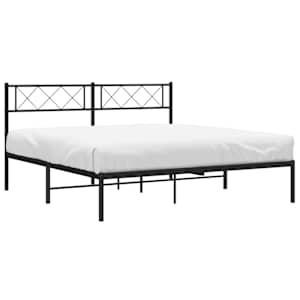 vidaXL Bettgestell mit Kopfteil Metall Schwarz 140x200 cm