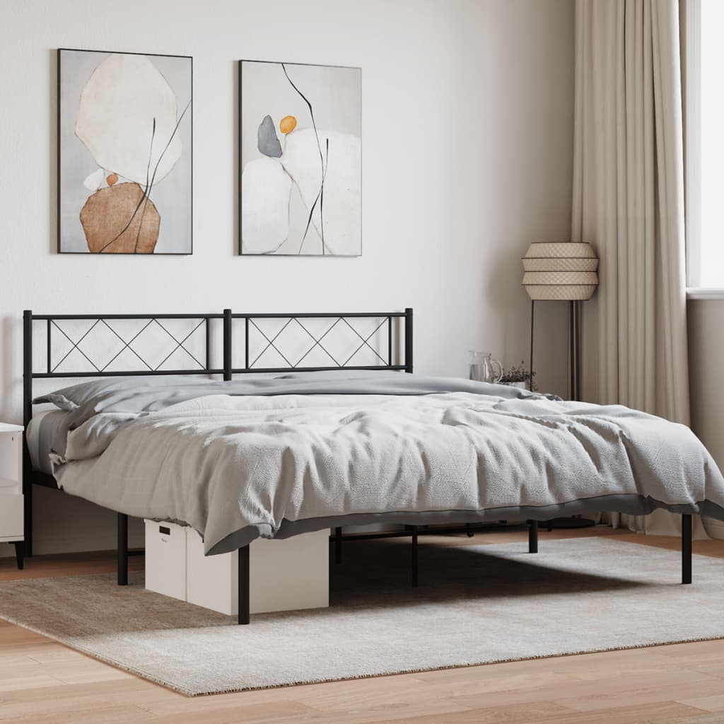 Queen bed deals frame black metal