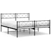 vidaXL metallist voodiraam peatsi ja jalutsiga, must, 140x190 cm