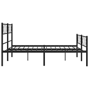 Kovový rám postele s hlavovým a nožním čelem černý 140 x 190 cm - obrázek 6