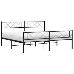 Kovový rám postele bez matrace s nožním čelem černý 180x200 cm - obrázek 3