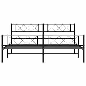 Kovový rám postele bez matrace s nožním čelem černý 180x200 cm - obrázek 4