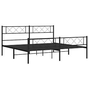 Kovový rám postele bez matrace s nožním čelem černý 180x200 cm - obrázek 5