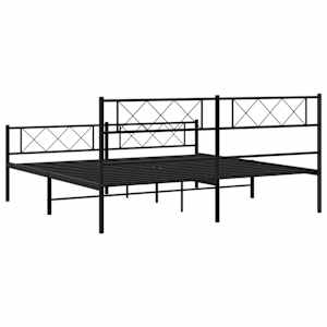 Kovový rám postele bez matrace s nožním čelem černý 180x200 cm - obrázek 7