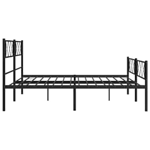 Kovový rám postele s hlavovým a nožním čelem černý 183 x 213 cm - obrázek 7