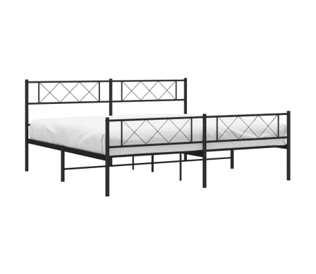 vidaXL Metallinen s&auml;ngynrunko p&auml;&auml;dyill&auml; musta 200x200 cm