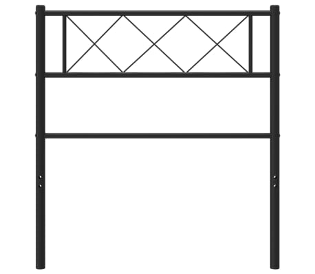 vidaXL Metal Headboard Black 80 cm