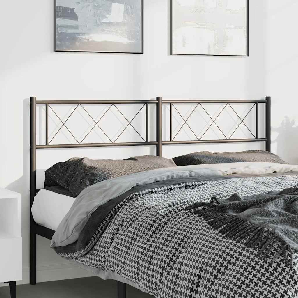 vidaXL Tăblie de pat de schimb metalică, negru, 135 cm