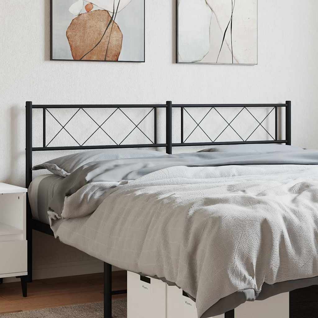 vidaXL Tăblie de pat de schimb metalică, negru, 150 cm