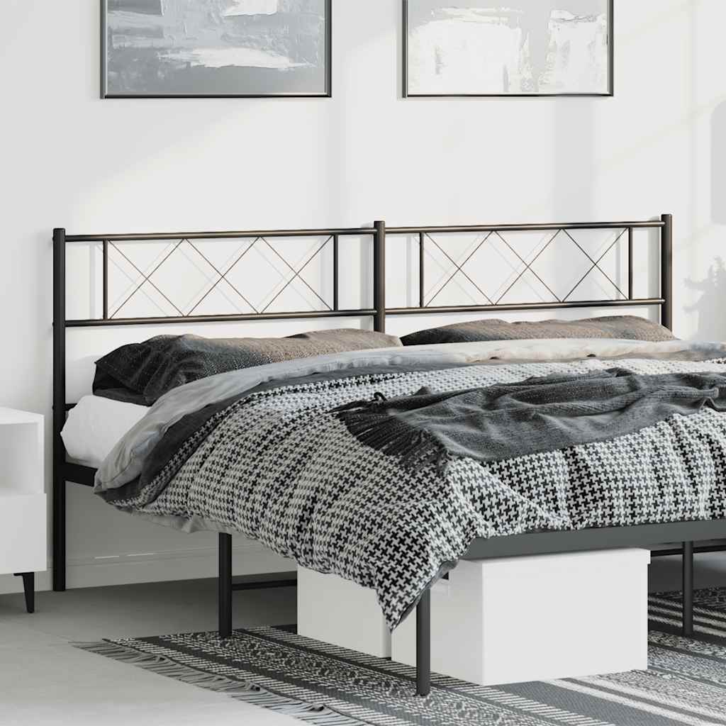 vidaXL Kopfteil Metall Schwarz 180 cm