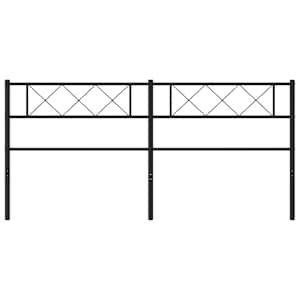 Kovové náhradní čelo postele černé 200 cm - obrázek 3