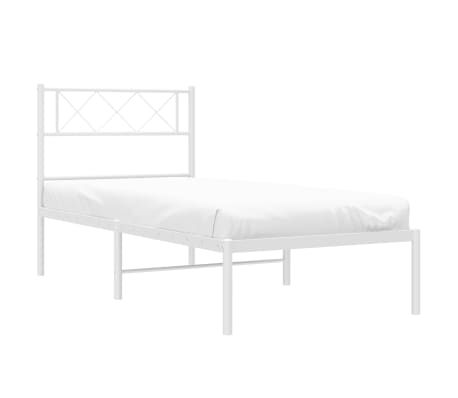 vidaXL Bedframe met hoofdbord metaal wit 80x200 cm