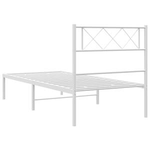 Kovový rám postele s čelem bílý 80 x 200 cm - obrázek 7