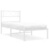 vidaXL metallist voodiraam peatsiga, valge, 90 x 200 cm