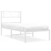 vidaXL metallist voodiraam peatsiga, valge, 100x200 cm