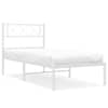 vidaXL metallist voodiraam peatsiga, valge, 107x203 cm