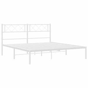 Kovový rám postele s čelem bílý 120 x 200 cm - obrázek 4