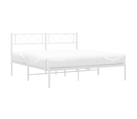 vidaXL Cadre de lit m&eacute;tal sans matelas et t&ecirc;te de lit blanc 140x200 cm