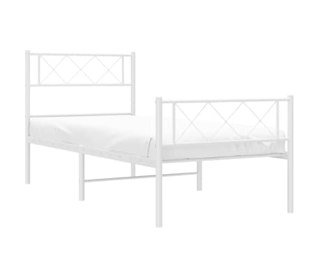 vidaXL Estructura cama sin colchón con estribo metal blanco 90x200 cm