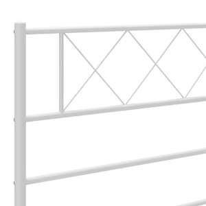 Kovový rám postele s hlavovým a nožním čelem bílý 90 x 200 cm - obrázek 8