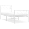 vidaXL metallist voodiraam peatsi ja jalutsiga, valge, 100x190 cm