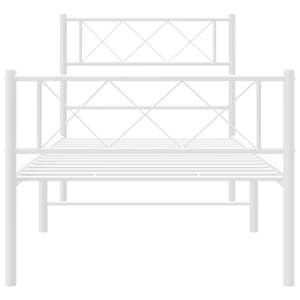 Kovový rám postele s hlavovým a nožním čelem bílý 100 x 200 cm - obrázek 5
