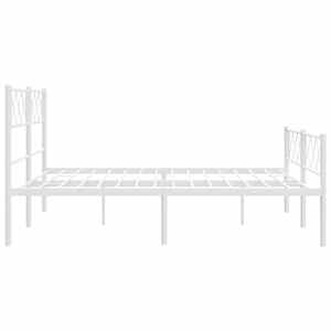 Kovový rám postele s hlavovým a nožním čelem bílý 150 x 200 cm - obrázek 7