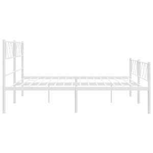 Kovový rám postele s hlavovým a nožním čelem bílý 200 x 200 cm - obrázek 6