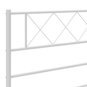 Kovový rám postele s hlavovým a nožním čelem bílý 200 x 200 cm - obrázek 8