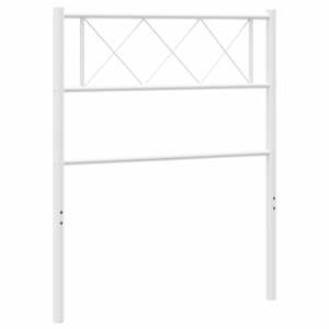 Kovové náhradní čelo postele bílé 75 cm - obrázek 2