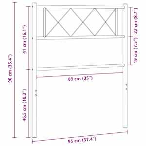 Kovové náhradní čelo postele bílé 90 cm - obrázek 6
