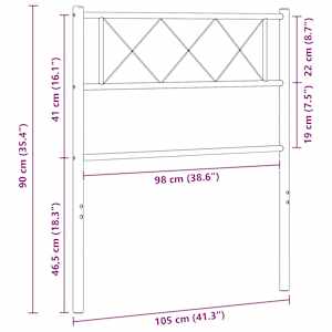 Kovové náhradní čelo postele bílé 100 cm - obrázek 7
