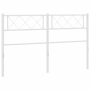 Kovové náhradní čelo postele bílé 135 cm - obrázek 2