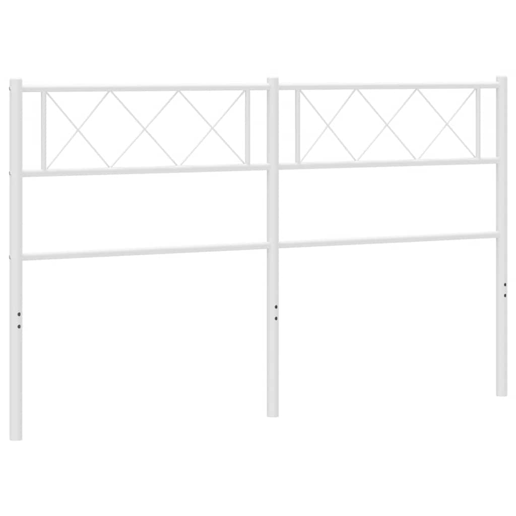 vidaXL Kovové čelo postele bílé 150 cm