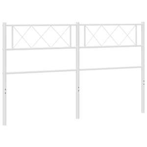 Kovové náhradní čelo postele bílé 150 cm - obrázek 2