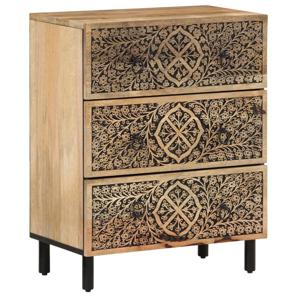 vidaXL Bijzetkasten 2 st 60x33x75 cm massief mangohout afbeelding