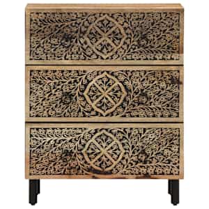 Odkládací skříňky 3 ks 60x33x75 cm masivní mangovníkové dřevo - obrázek 7
