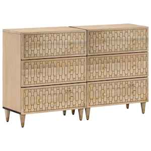 Stranska omarica 2 kosa 60x33x75 cm trden mangov les