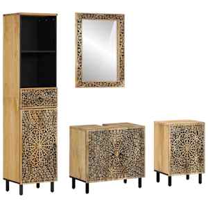 Kopalniška garnitura 4-delna trden mangov les