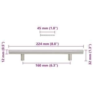 Nábytkové úchytky 10 ks stříbrné 160 mm nerezová ocel - obrázek 10