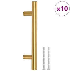 vidaXL kapi k&auml;epidemed 10 tk, kuldne, augu keskpunkt 96 mm kogupikkus 150 mm, roostevaba teras