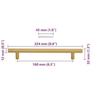 Nábytkové úchytky 10 ks zlaté 160 mm nerezová ocel - obrázek 10