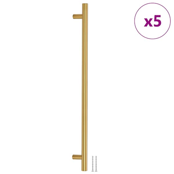 vidaXL kapi k&auml;epidemed 5 tk, kuldne, 480 mm, roostevaba teras
