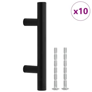 vidaXL kapi k&auml;epidemed 10 tk, must, avade vahekaugus 64 mm kogupikkus 100 mm, roostevaba teras