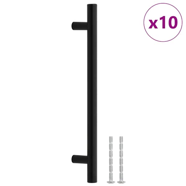 vidaXL kapi k&auml;epidemed 10 tk, must, avade vahekaugus 160 mm kogupikkus 224 mm, roostevaba teras