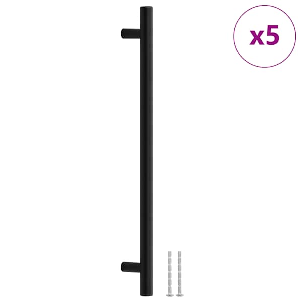 vidaXL kapi k&auml;epidemed 5 tk, must, 224 mm, roostevaba teras