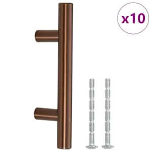 vidaXL kapi k&auml;epidemed 10 tk, pronks, 64 mm, roostevaba teras