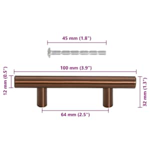 Nábytkové úchytky 10 ks bronzové 64 mm nerezová ocel - obrázek 10